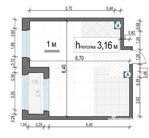 1-к квартира, вторичка, 38м2, 23/23 этаж