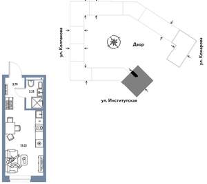 Студия квартира, вторичка, 22м2, 22/25 этаж