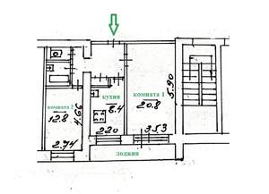 2-к квартира, вторичка, 54м2, 7/12 этаж