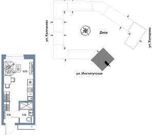 Студия квартира, вторичка, 21м2, 21/25 этаж