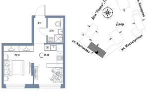 Студия квартира, вторичка, 29м2, 17/6 этаж