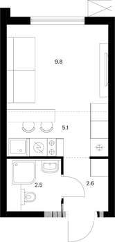 Студия квартира, вторичка, 20м2, 20/24 этаж