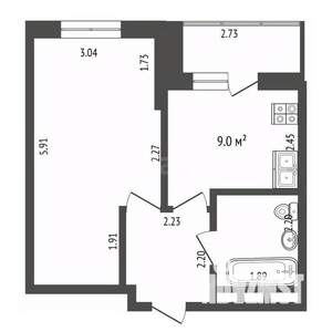 1-к квартира, вторичка, 33м2, 5/9 этаж