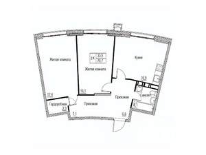 2-к квартира, вторичка, 71м2, 3/18 этаж