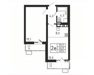 2-к квартира, вторичка, 49м2, 3/9 этаж