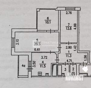 3-к квартира, вторичка, 72м2, 2/12 этаж
