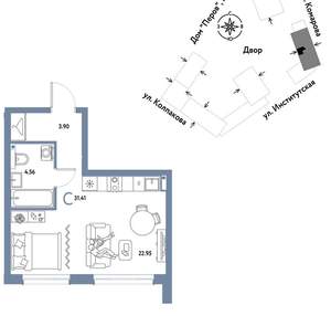 Студия квартира, вторичка, 31м2, 10/6 этаж