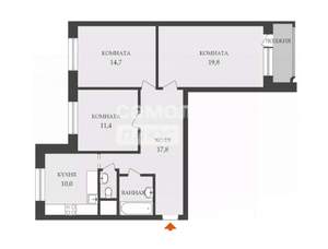 3-к квартира, вторичка, 79м2, 11/18 этаж