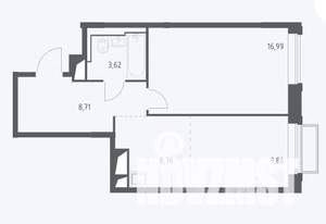 2-к квартира, вторичка, 46м2, 9/25 этаж