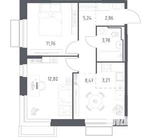 2-к квартира, вторичка, 48м2, 19/24 этаж