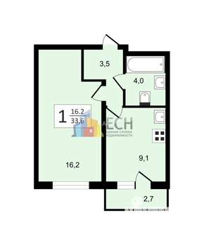 1-к квартира, вторичка, 34м2, 8/22 этаж