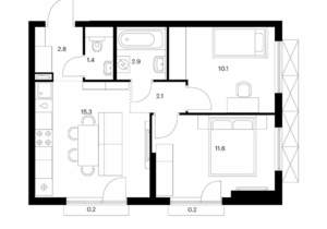 2-к квартира, вторичка, 47м2, 14/24 этаж