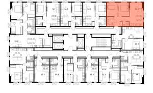 2-к квартира, вторичка, 56м2, 13/25 этаж
