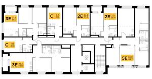 2-к квартира, строящийся дом, 59м2, 14/20 этаж