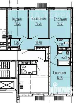 3-к квартира, вторичка, 72м2, 3/17 этаж