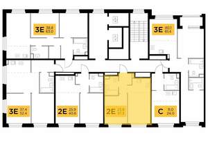 2-к квартира, строящийся дом, 37м2, 12/23 этаж