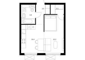 1-к квартира, вторичка, 32м2, 22/24 этаж
