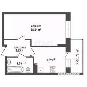 Студия квартира, вторичка, 34м2, 1/6 этаж