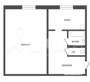1-к квартира, вторичка, 32м2, 1/9 этаж