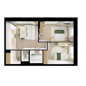 2-к квартира, вторичка, 52м2, 22/25 этаж