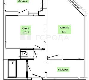 1-к квартира, вторичка, 42м2, 2/19 этаж