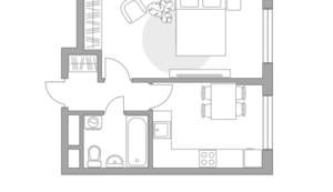 1-к квартира, строящийся дом, 34м2, 3/12 этаж