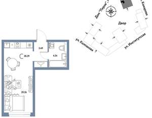 Студия квартира, вторичка, 28м2, 23/6 этаж