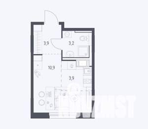 Студия квартира, сданный дом, 21м2, 3/10 этаж