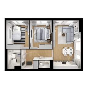 2-к квартира, вторичка, 56м2, 13/25 этаж