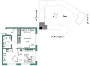 2-к квартира, вторичка, 48м2, 11/25 этаж