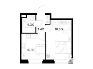 1-к квартира, строящийся дом, 34м2, 18/20 этаж