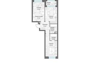 2-к квартира, строящийся дом, 60м2, 14/23 этаж