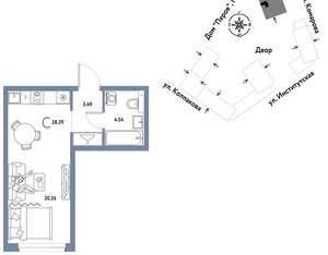 Студия квартира, вторичка, 28м2, 11/6 этаж