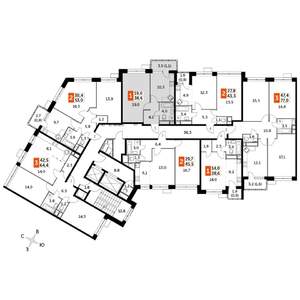 1-к квартира, строящийся дом, 39м2, 8/22 этаж