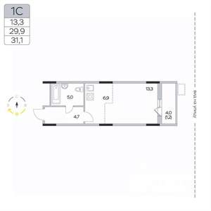 Студия квартира, вторичка, 31м2, 7/9 этаж