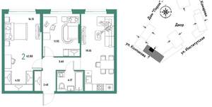 2-к квартира, вторичка, 63м2, 8/6 этаж