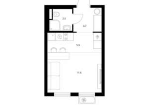 Студия квартира, вторичка, 24м2, 14/24 этаж