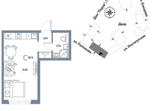 Студия квартира, вторичка, 28м2, 15/6 этаж