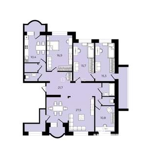 5-к квартира, вторичка, 142м2, 9/9 этаж