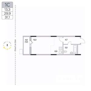 Студия квартира, вторичка, 31м2, 5/9 этаж