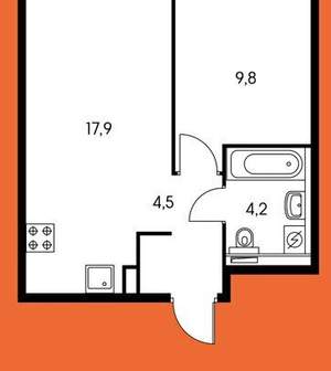 2-к квартира, вторичка, 36м2, 15/25 этаж