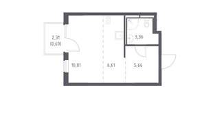 Студия квартира, вторичка, 27м2, 9/15 этаж