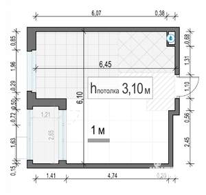 1-к квартира, строящийся дом, 35м2, 13/17 этаж