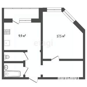 1-к квартира, вторичка, 41м2, 6/25 этаж