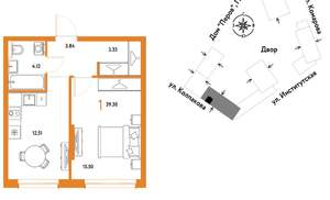 1-к квартира, вторичка, 39м2, 7/6 этаж