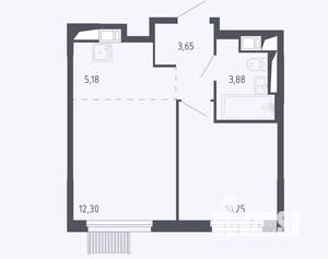 1-к квартира, сданный дом, 35м2, 16/17 этаж