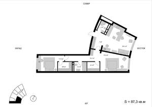3-к квартира, строящийся дом, 87м2, 2/17 этаж