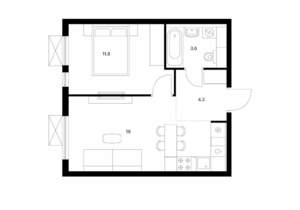 1-к квартира, вторичка, 38м2, 7/24 этаж