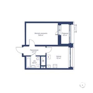 1-к квартира, строящийся дом, 37м2, 5/24 этаж