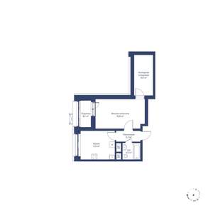 1-к квартира, строящийся дом, 46м2, 4/24 этаж